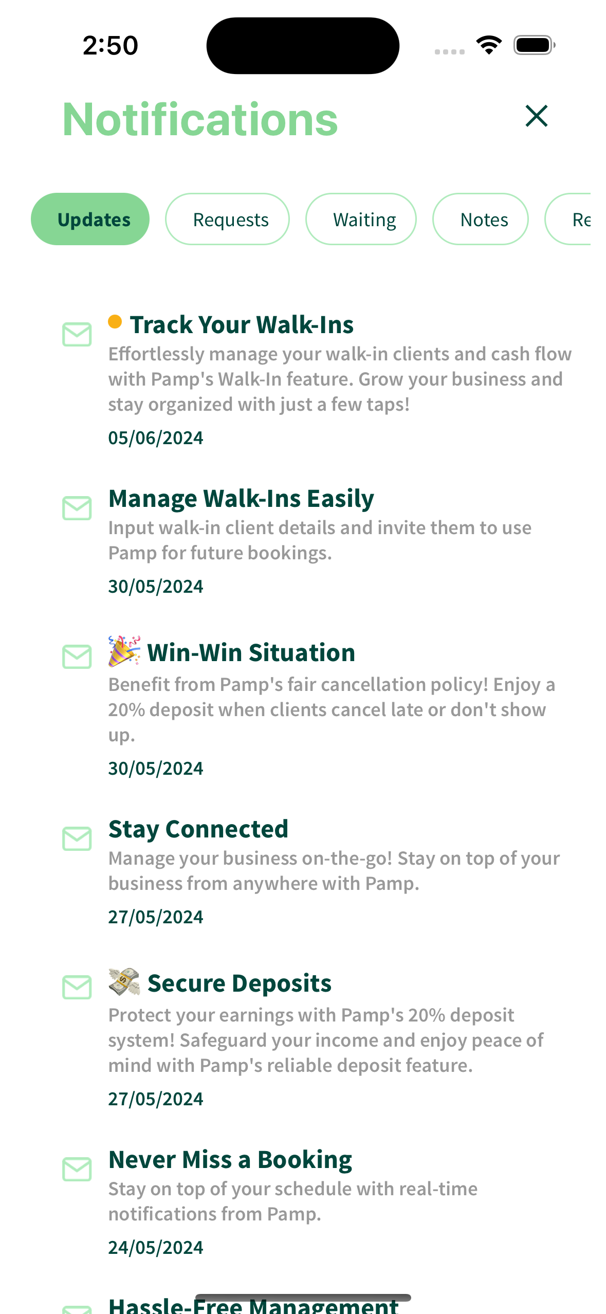 Pamp Vendor Notifications